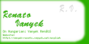 renato vanyek business card